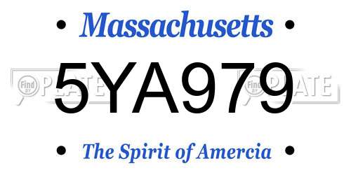 5YA979 Massachusetts License Plate