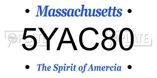 5YAC80 Massachusetts License Plate