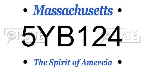 5YB124 Massachusetts License Plate