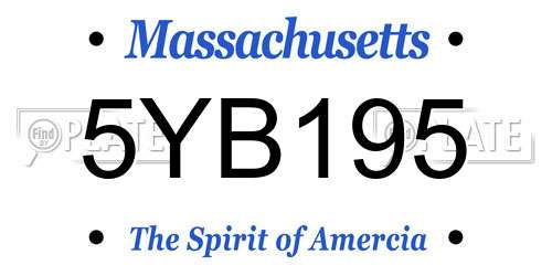 5YB195 Massachusetts License Plate