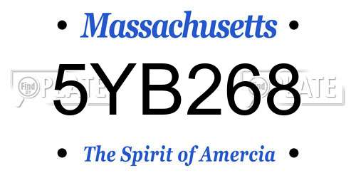 5YB268 Massachusetts License Plate