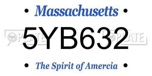 5YB632 Massachusetts License Plate