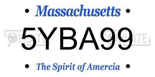 5YBA99 Massachusetts License Plate
