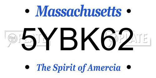 5YBK62 Massachusetts License Plate