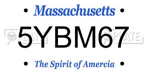 5YBM67 Massachusetts License Plate