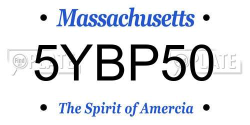 5YBP50 Massachusetts License Plate