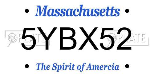 5YBX52 Massachusetts License Plate