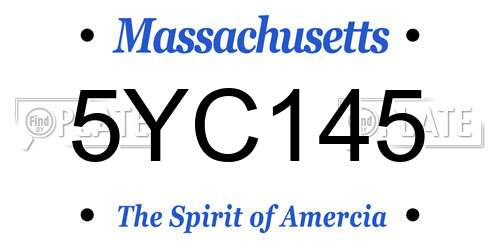5YC145 Massachusetts License Plate