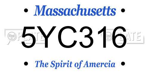 5YC316 Massachusetts License Plate