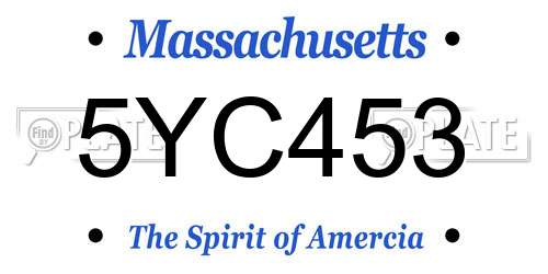 5YC453 Massachusetts License Plate