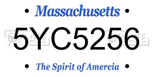 5YC5256 Massachusetts License Plate