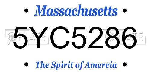 5YC5286 Massachusetts License Plate