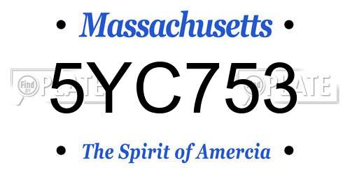 5YC753 Massachusetts License Plate