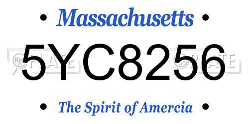 5YC8256 Massachusetts License Plate