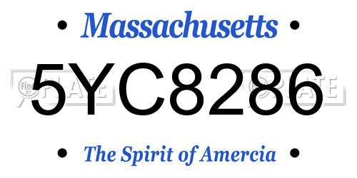 5YC8286 Massachusetts License Plate