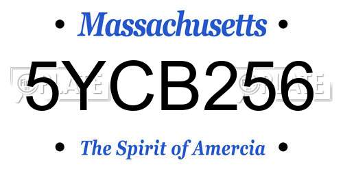 5YCB256 Massachusetts License Plate