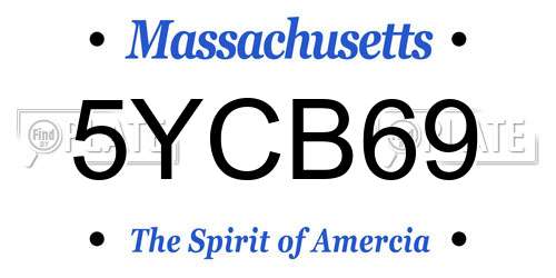 5YCB69 Massachusetts License Plate
