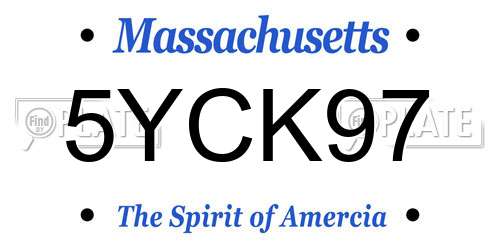 5YCK97 Massachusetts License Plate