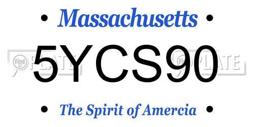 5YCS90 Massachusetts License Plate