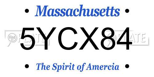 5YCX84 Massachusetts License Plate