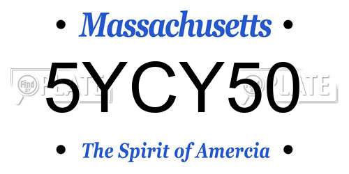5YCY50 Massachusetts License Plate