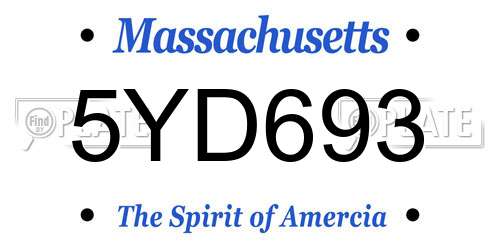 5YD693 Massachusetts License Plate