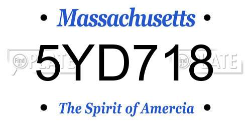 5YD718 Massachusetts License Plate