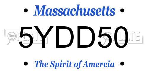 5YDD50 Massachusetts License Plate