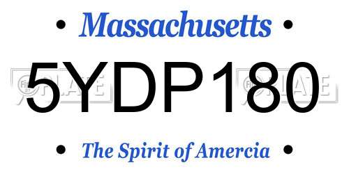 5YDP180 Massachusetts License Plate