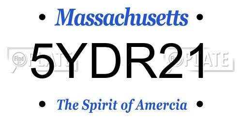 5YDR21 Massachusetts License Plate