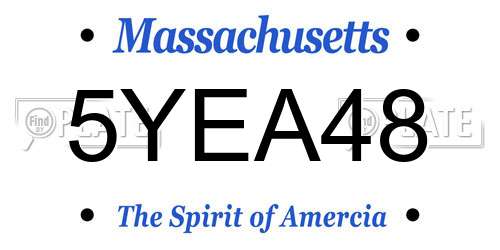 5YEA48 Massachusetts License Plate