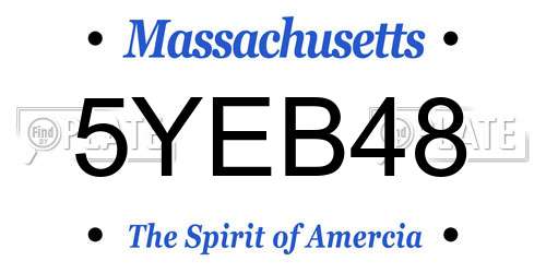 5YEB48 Massachusetts License Plate
