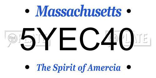 5YEC40 Massachusetts License Plate