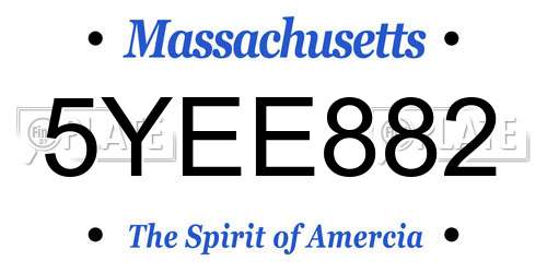 5YEE882 Massachusetts License Plate