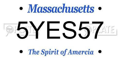 5YES57 Massachusetts License Plate