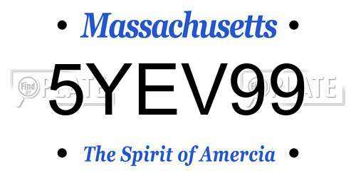 5YEV99 Massachusetts License Plate