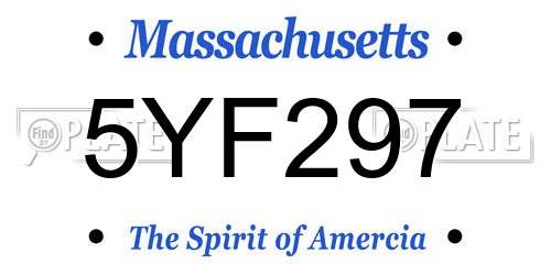 5YF297 Massachusetts License Plate
