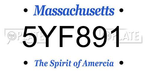 5YF891 Massachusetts License Plate