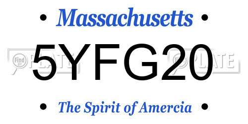 5YFG20 Massachusetts License Plate