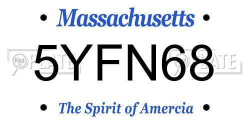 5YFN68 Massachusetts License Plate