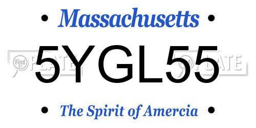 5YGL55 Massachusetts License Plate