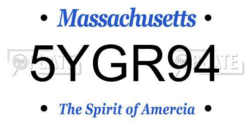 5YGR94 Massachusetts License Plate