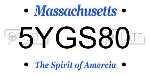 5YGS80 Massachusetts License Plate