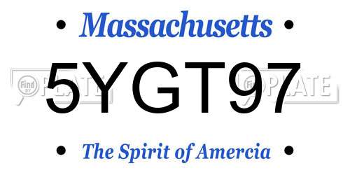 5YGT97 Massachusetts License Plate