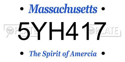 5YH417 Massachusetts License Plate