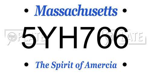 5YH766 Massachusetts License Plate