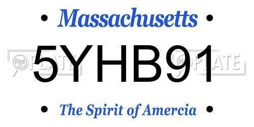 5YHB91 Massachusetts License Plate