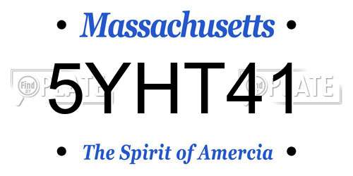 5YHT41 Massachusetts License Plate