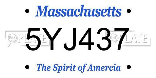 5YJ437 Massachusetts License Plate