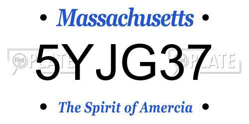 5YJG37 Massachusetts License Plate